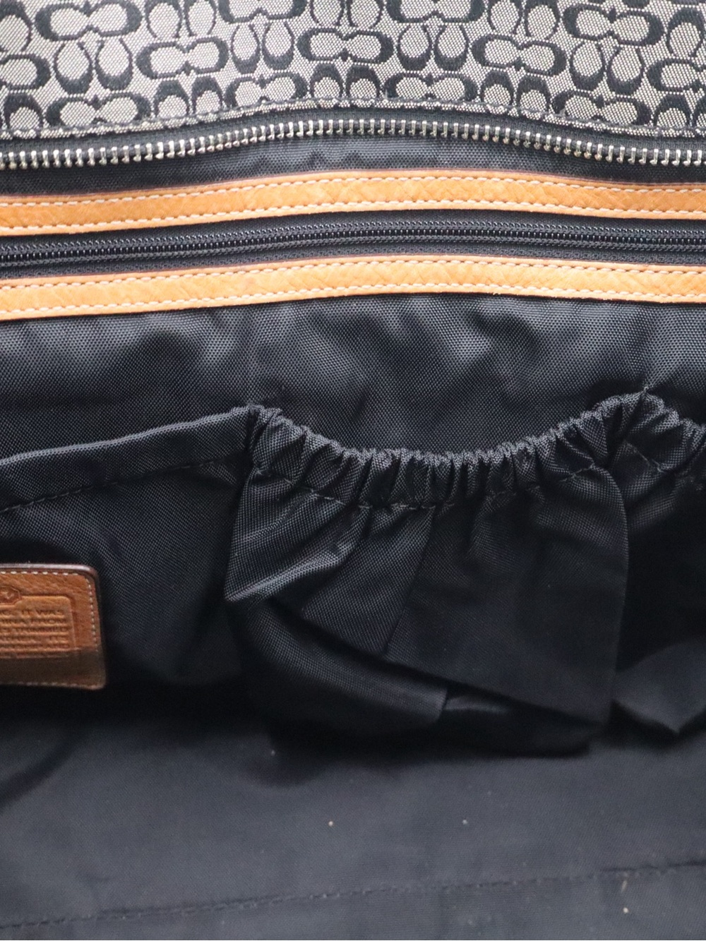 Coach Black with a touch of brown leather Signature Diaper Bag - Picture 9 of 14